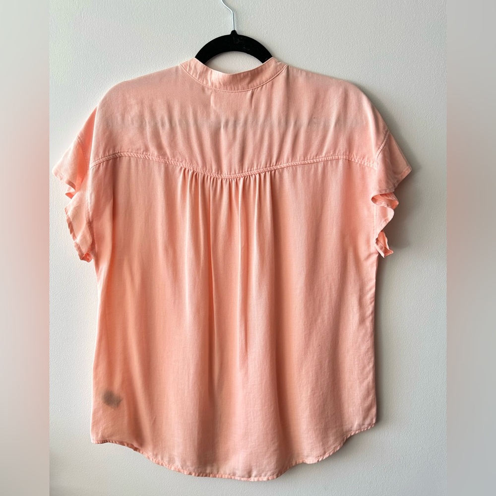Anthropologie Cloth & Stone Peach Button Down Top - Picture 4 of 5